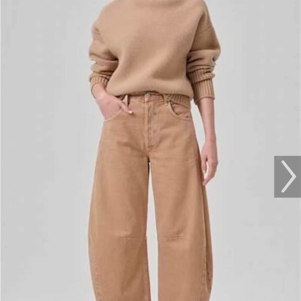 Citizens Of Humanity Beige Wide Leg Jeans